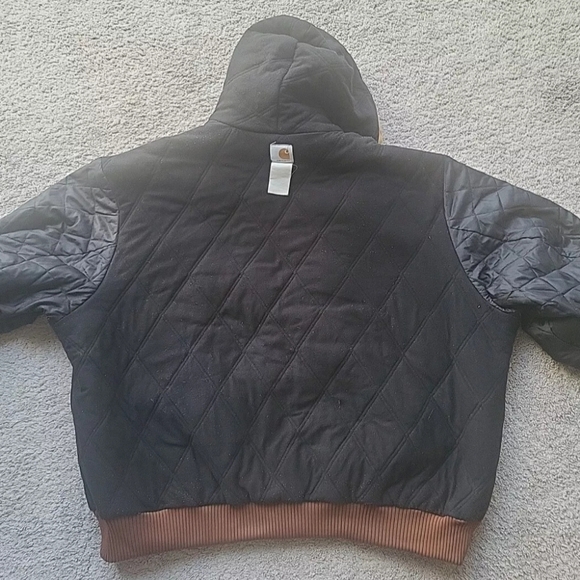 Carhartt Jacket Mens 3XL Tan Hooded Quilted Blanket Lined Barn Chore Work J130M - Picture 6 of 11